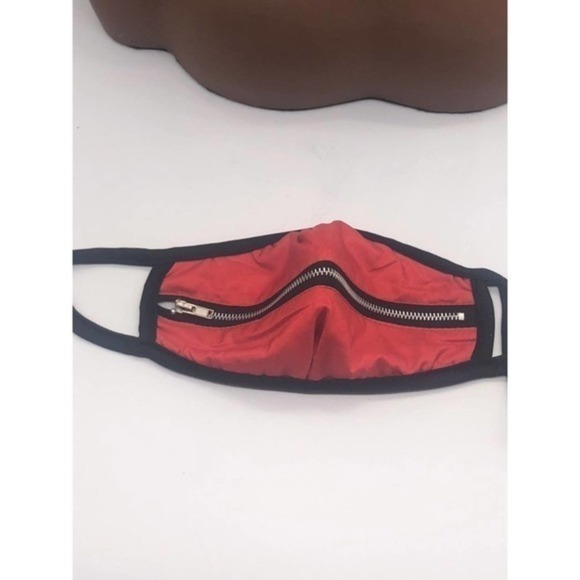 Fashion Cotton Zippered Face Mask Red - Picture 1 of 4